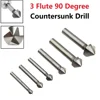 3 Flute Countersink Drill Bit 90 Degree Chamfering Tools Chamfer Cutter 6.3-20.5mm Chamfering Cutter Wood Metal Hole Drilling 2