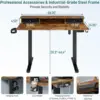 Vabches Height Adjustable Computer Desk Electric Standing Desk for Home Office Gaming Desk with LED Light&Power Outlet&Metal Leg 3