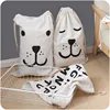 Pet Toy Storage Bag Canvas Storage Animal Stripe Pattern Cotton Laundry Bag Cute Basket Drawstring Dirty Clothes Organizer Bag 1