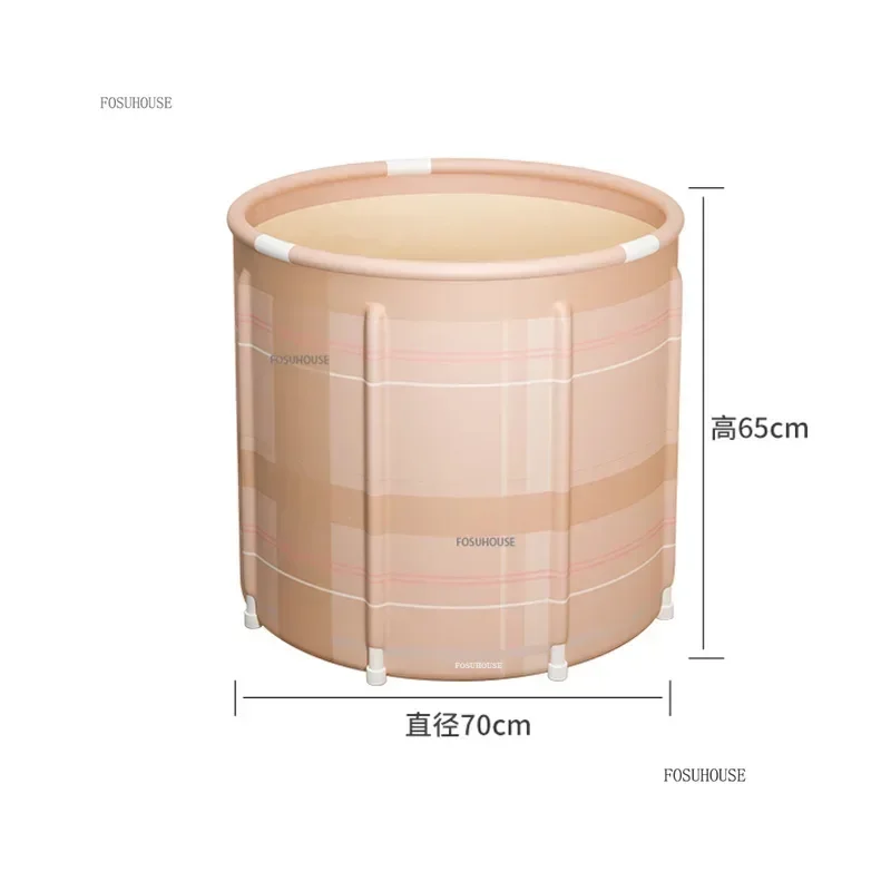 Apartment Bathroom Foldable Bathtub Homehold Portable Bathtub for Adults Round Bath Barrel Hot Sauna Bath ArtifactN