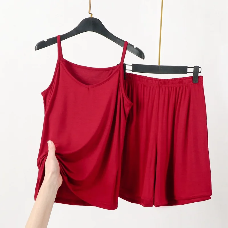 XL-6XL 섹시한 슬링 셔츠 반바지 세트, 플러스 사이즈 얇은 모달, 편안한 잠옷, 잠옷 잠옷, 잠옷, 여성 정장