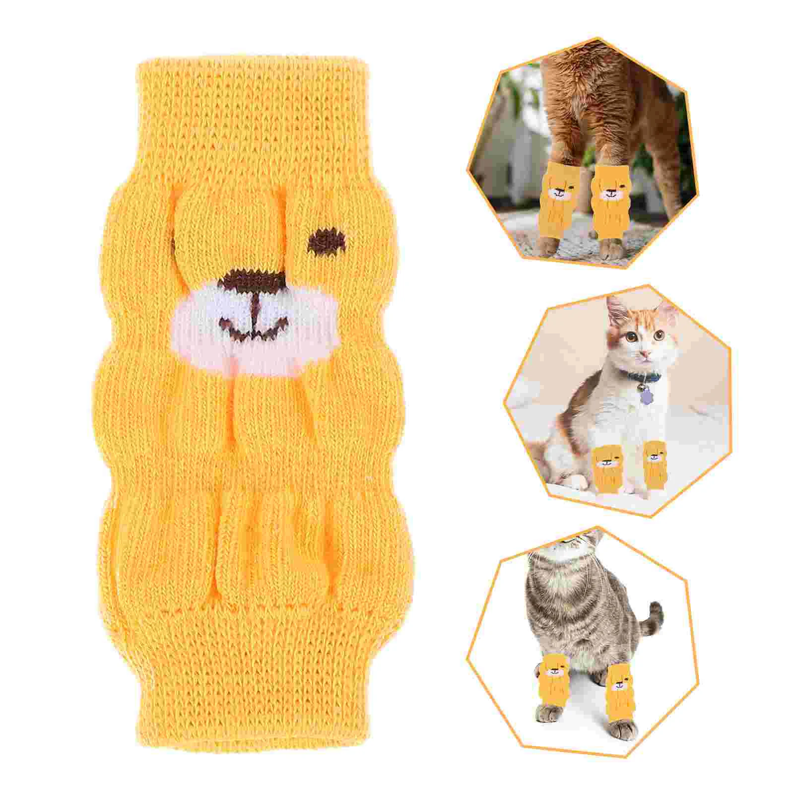 

4Pcs Anti-skid Dog Leggings Winter Dog Leg Protection Puppy Leg Sock Anti-scratch Dog Socks