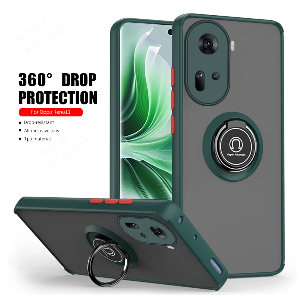 Custodia Rigida Opaca Trasparente Per Pc Armor Per Oppo Reno11 Pro 5G Cover Per Anello Magnetico Capa Su Apo Apo Reno 11 11Pro Reno11Pro 5G 2024