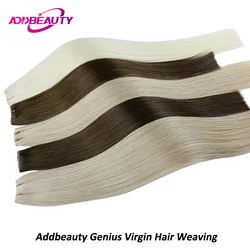 Straight Virgin Human Hair Bundles for Women Genius Weft Hair Weaving Bleachable Thick Hair End Double Drawn Natural Human Hair