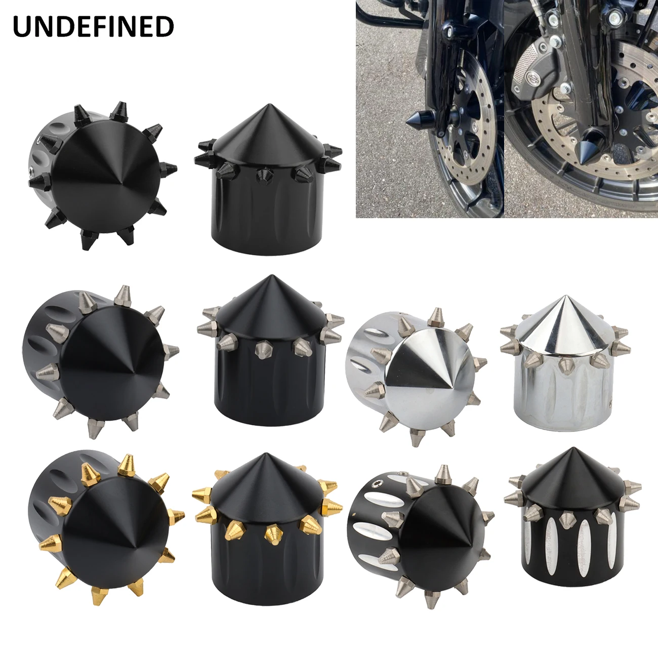 Motorcycle Front Axle Nut Cover Spike Cap 29mm For Harley Sportster
