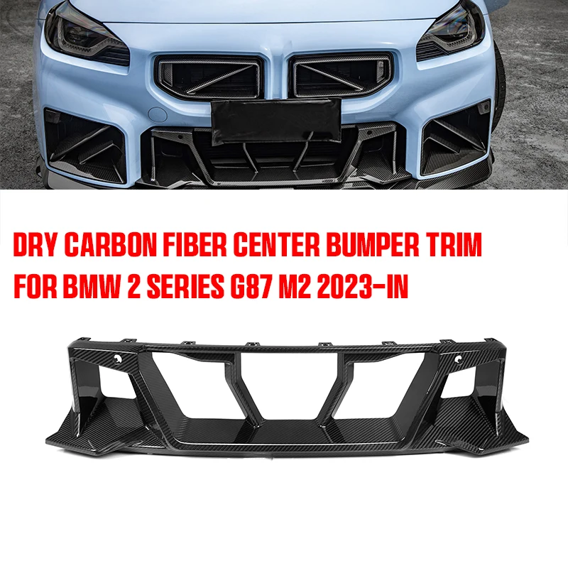 

Dry Carbon Fiber Front Center Bumper Grill Trim for For BMW 2 Series G87 M2 2023-IN SQ Style Low bumper grill Car Styling Parts