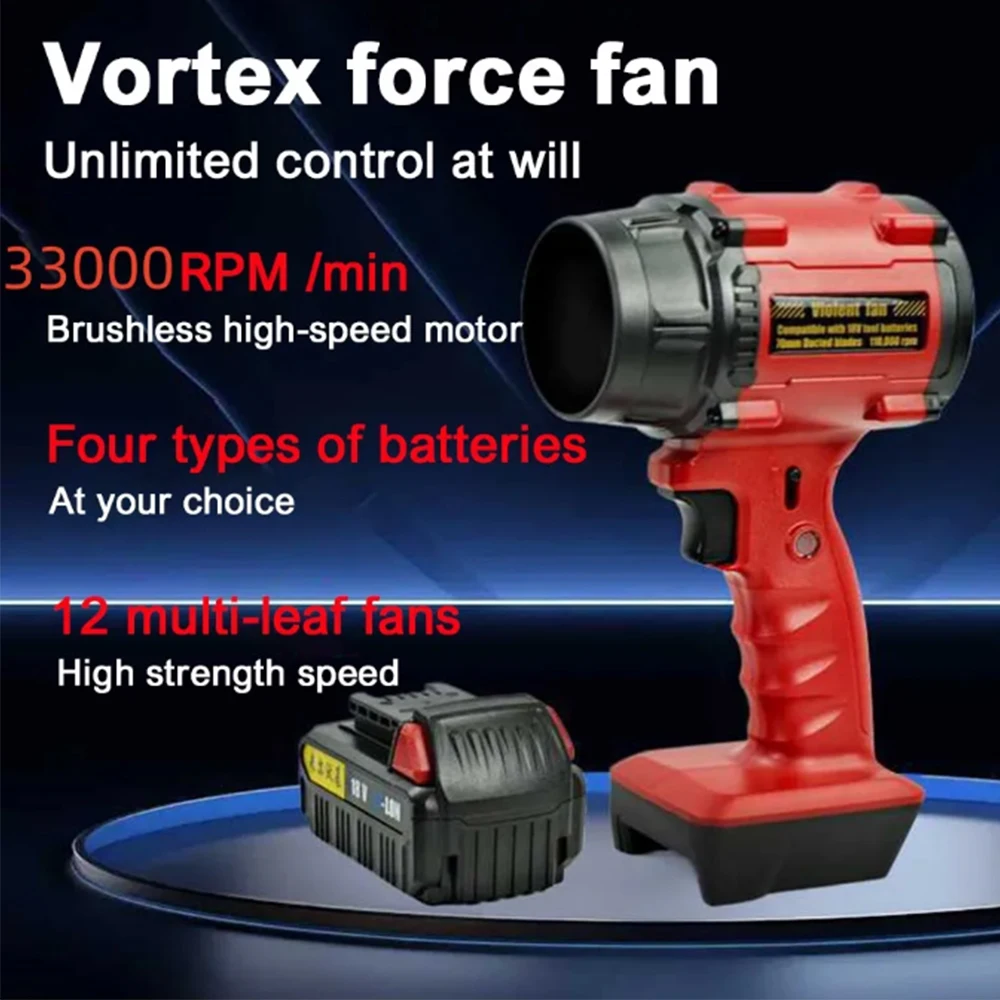 JANGKLIFE Mini Car Violent Blower Air Gun Turbo Jet Fan Electric Powerful Blowers Handheld Violent Fan 4