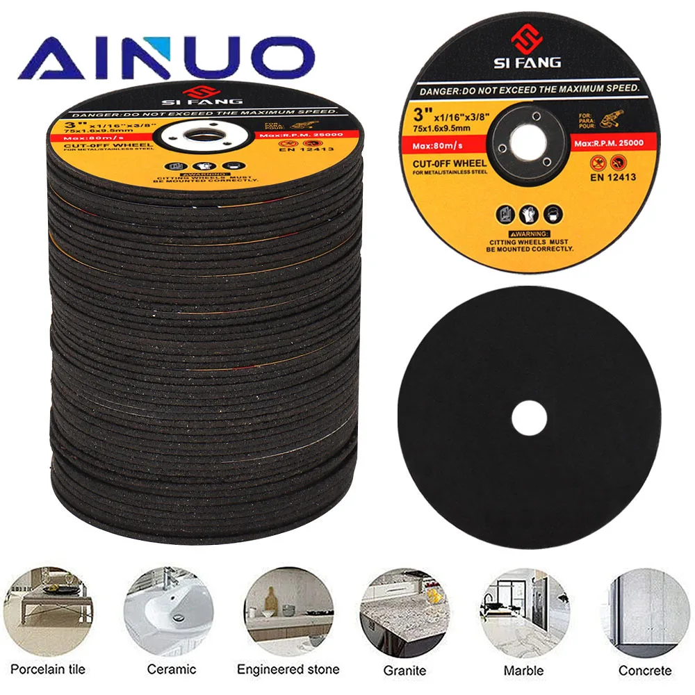 75/115/125mm Resin Cutting Disc Cut Off Wheel Angle Grinder Disc Cutter For Metal Stainless Steel Cutting