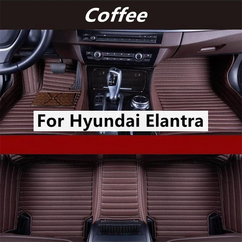 

Автомобильные напольные коврики с поперечным зерном на заказ для Hyundai Elantra Foot Coche 2019, аксессуары, автомобильные коврики