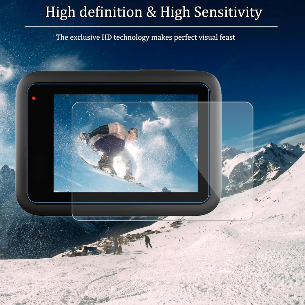 Hero 13 Screen Protector Ultra Clear Tempered Glass Silicone Lens Protective Cover for GoPro Hero 13 Black Action Camera