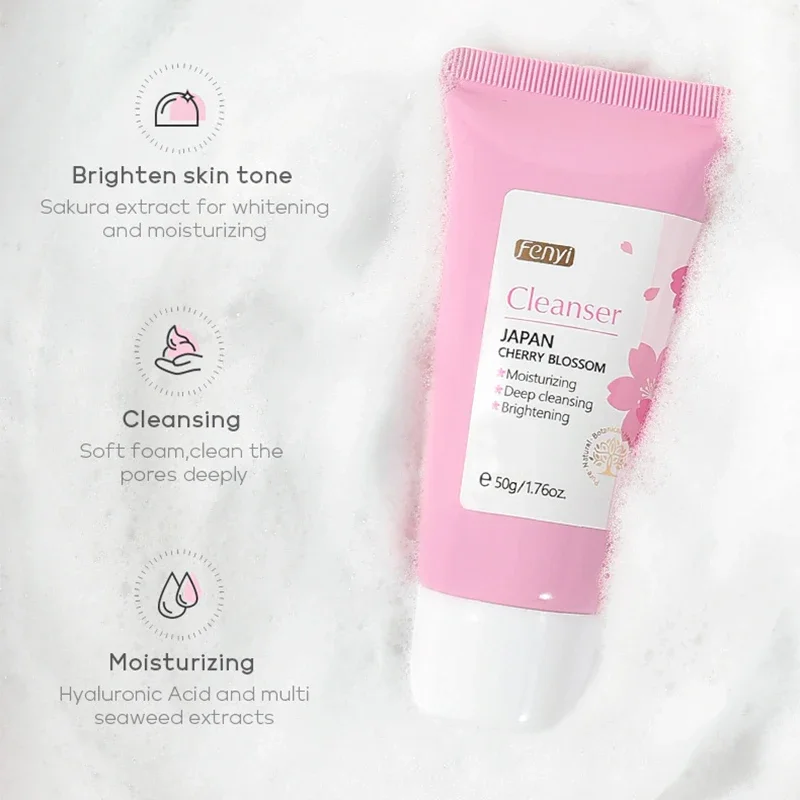 Vitamin C Facial Cleanser Skin Deep Cleansing Moisturizing Blackhead Removal skincare Face Wash Foam Face Cleanser Skin Care 2
