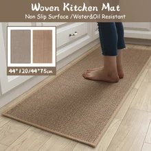 

Nordic Simple Woven Kitchen Mat Bedroom Living Room Linen Anti-Slip Carpet Doormat Home Hallway Balcony Floor Mat Washable Rug
