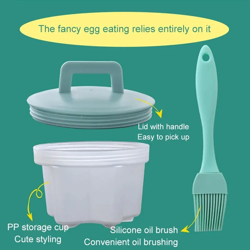 Egg Boiler Mold Cup Egg Poacher Silicone Egg Poacher 4pcs/set PP Kitchen Egg Steamer Mold