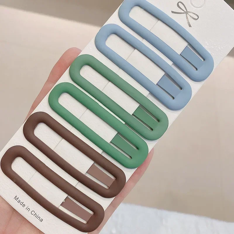 실용적인 다목적 모란디 컬러 BB 머리핀 헤어 사이드 클립, 여아용 패션, 어린이, 숙녀 헤어 액세서리, 6 개
