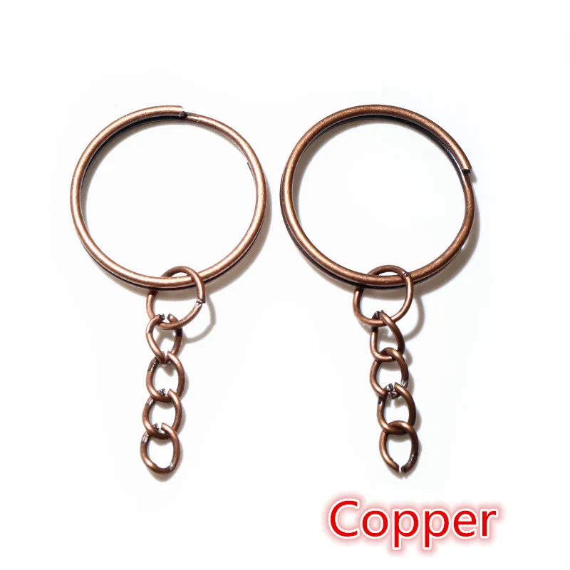 Set of 20 Stylish Gold & Silver Plated Keychains with 25mm Rings