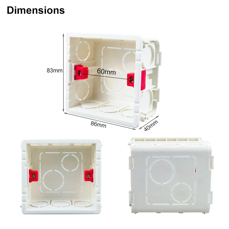 Caja de conexiones internas de montaje en pared ign&iacute;fuga Cassette cableado hormig&oacute;n ajustable enchufe interruptor