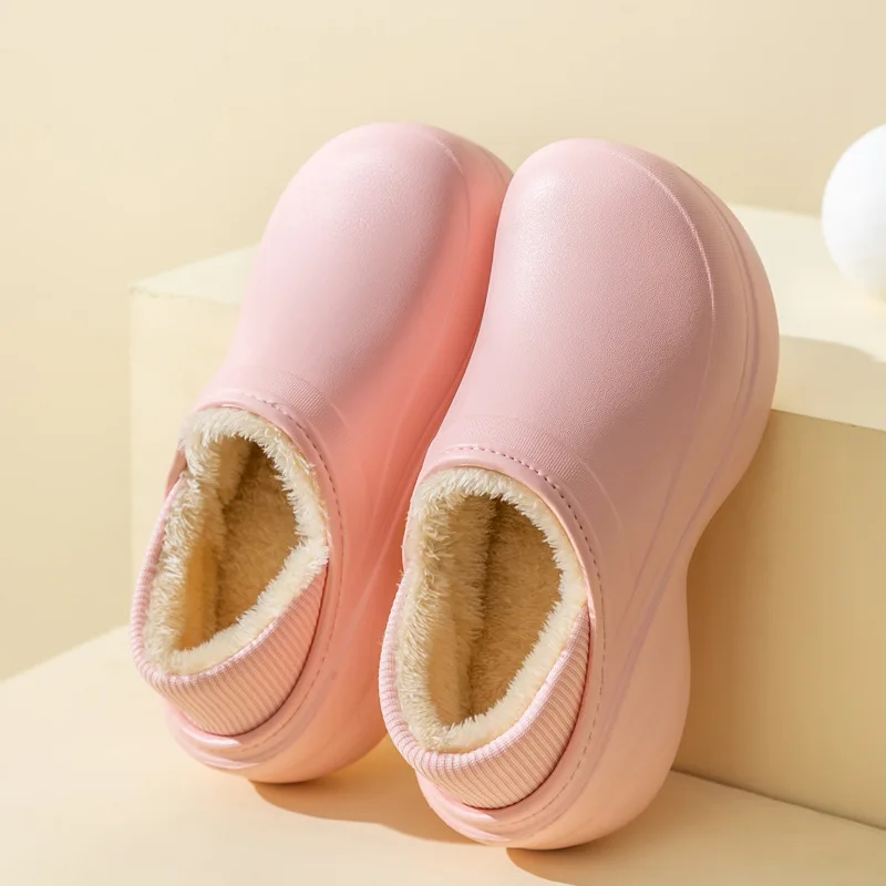 Comwarm New Slippers Women Winter Soft Fluffy Waterproof Cotton Shoes For Home Thick Sole Slippers Cozy Warm Flats Non-Slip Shoe