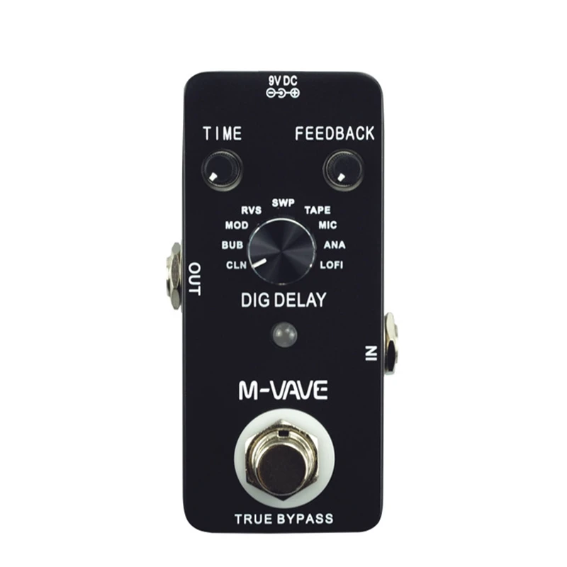

M-VAVE DIG DELAY Pedal Digital DELAY Guitar Pedal With 9 Delay Effects True Bypass Full Metal Shell Pedal Effects Processors