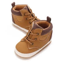 High Top New 0-18M Baby And Children's Shoes Fashionable And Sporty PU Soft Rubber Sole The First Walking Casual Sports Shoes 5