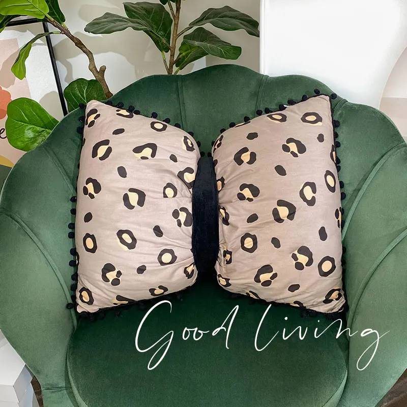 Muzzi High Quality Toys Kids Bowknot Bow Pillows Black And White Striped Neck Pillow Decorative Soft Pillow For Kids Room