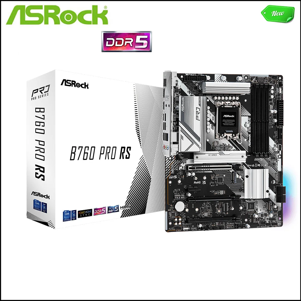 Nuovo Per Schede Madri Asrock B760 Pro Rs Lga 1700 Ddr5 128Gb Atx Per Scheda Madre Desktop Intel B760 M.2 Nvme Sata Iii Usb3.0