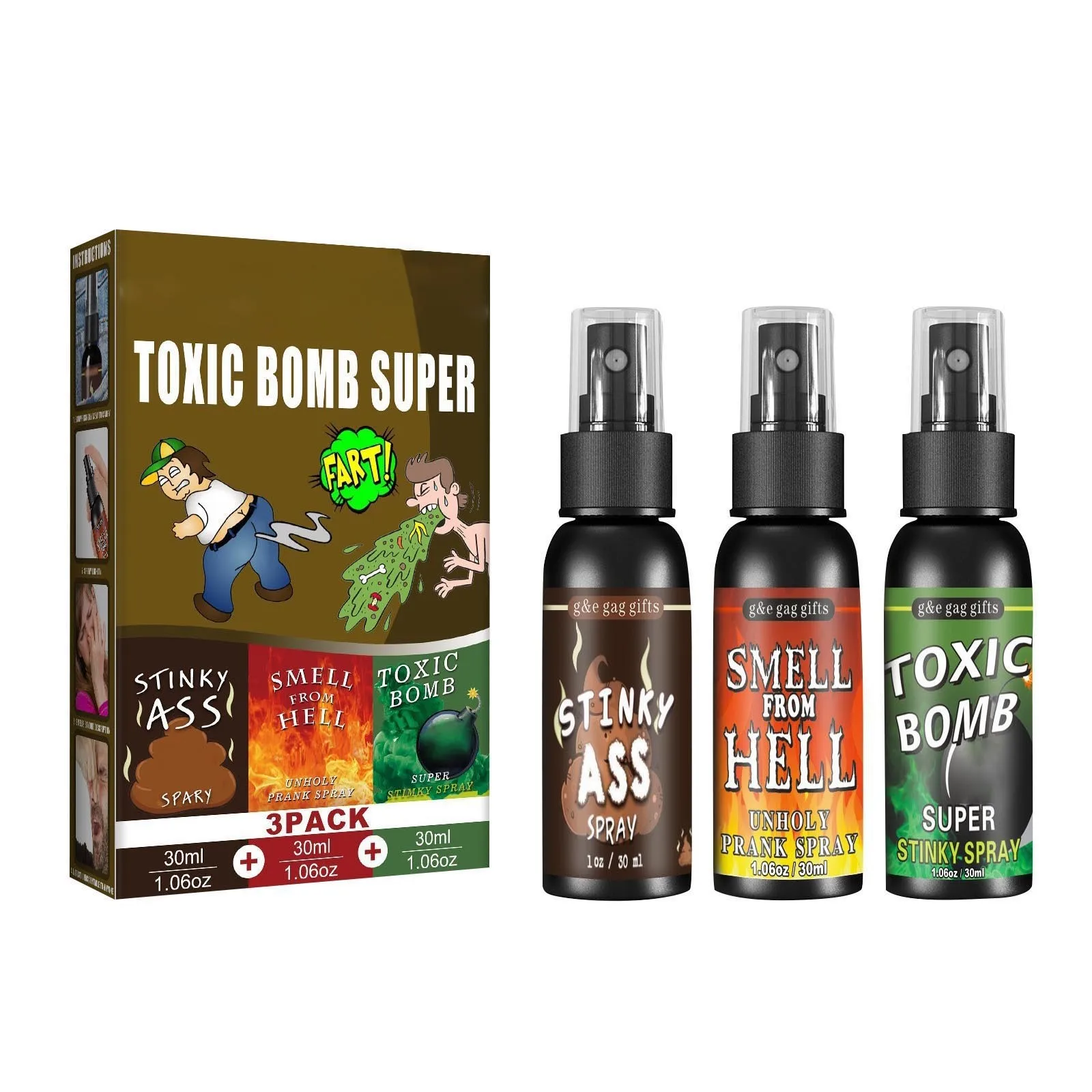 spray de caca de 30ml, mordaza líquida creativa para pedos, broma, juguete divertido, bombas peludas no tóxicas, pulverizador de gas puznante extra fuerte Spray de caca de 30ml, mordaza líquida creativa para pedos, broma, juguete divertido, bombas peludas no tóxicas, pulverizador de Gas puznante extra fuerte 3