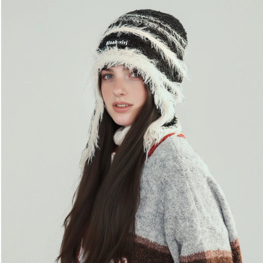 Hot Sale Winter Dandy Hat Earflap Beanie Hat Fashion Keep Ear Warm Hats For Women Streetwear Multicolour Fur Hats For Girl