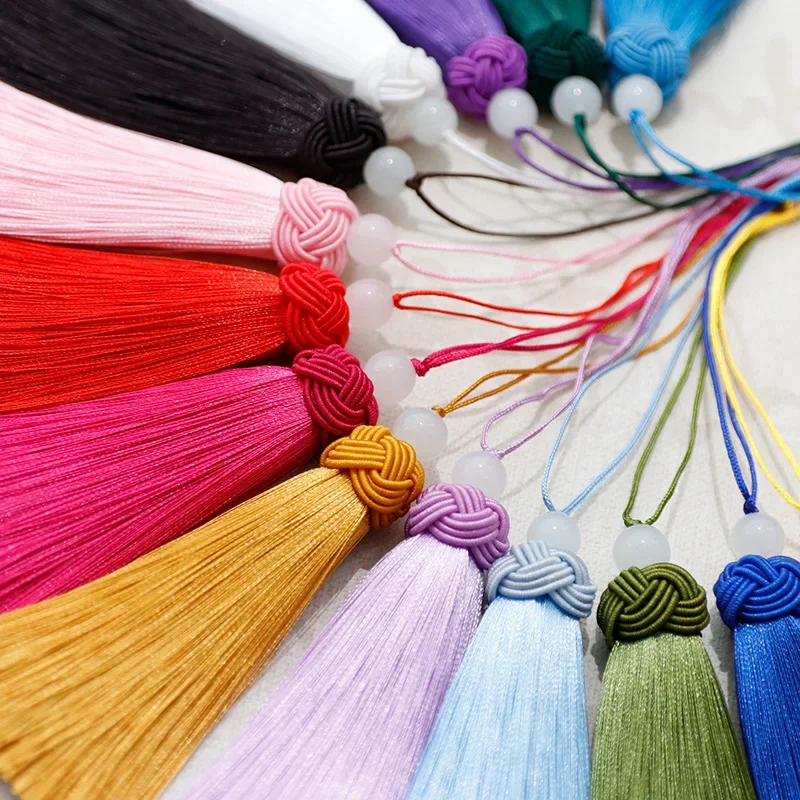 2Pcs 10cm 부드러운 술 수제 부드러운 공예 지방 Tassels 책갈피 쥬얼리에 대 한 파란색 된 Tassels 키 체인 장식 DIY 프로젝트 만들기