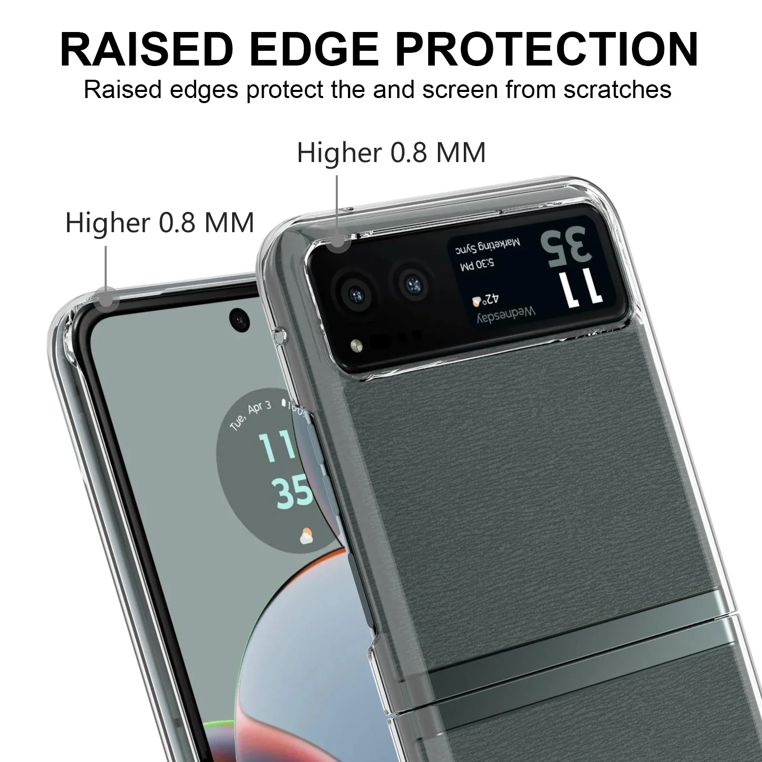 High Transparency Ultra-Thin Shockproof Folding Hard Acrylic Back Case - Clear