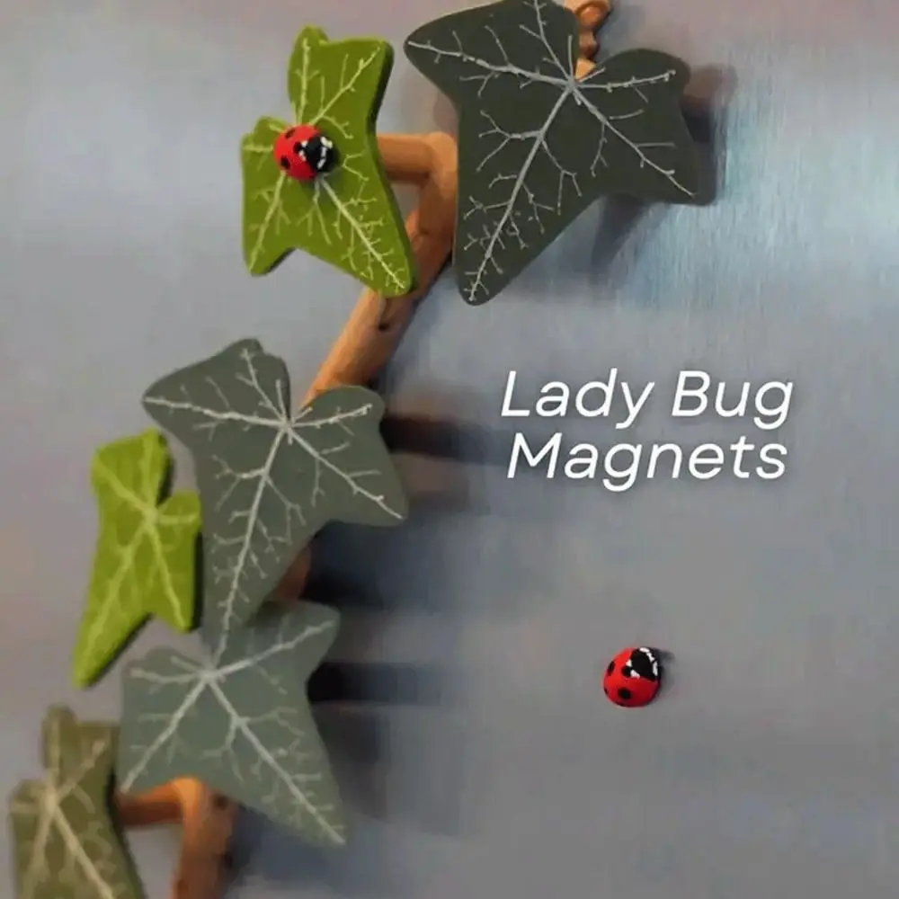 Green Plastic Ivy Fridge Magnets with Articulating Stems