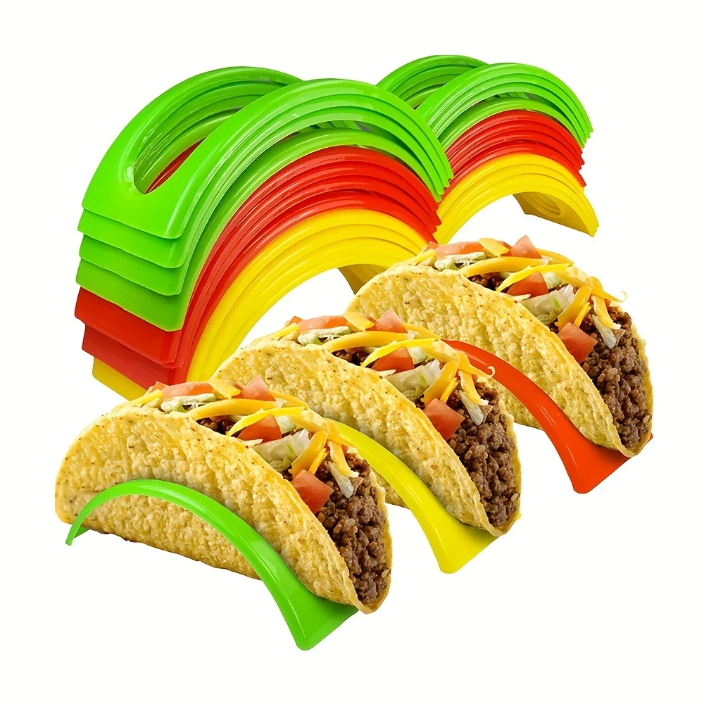 Taco Holder Reusable Taco Holder Washable Colorful Rack Tortilla Pancake Rack 3/6/12/18pcs