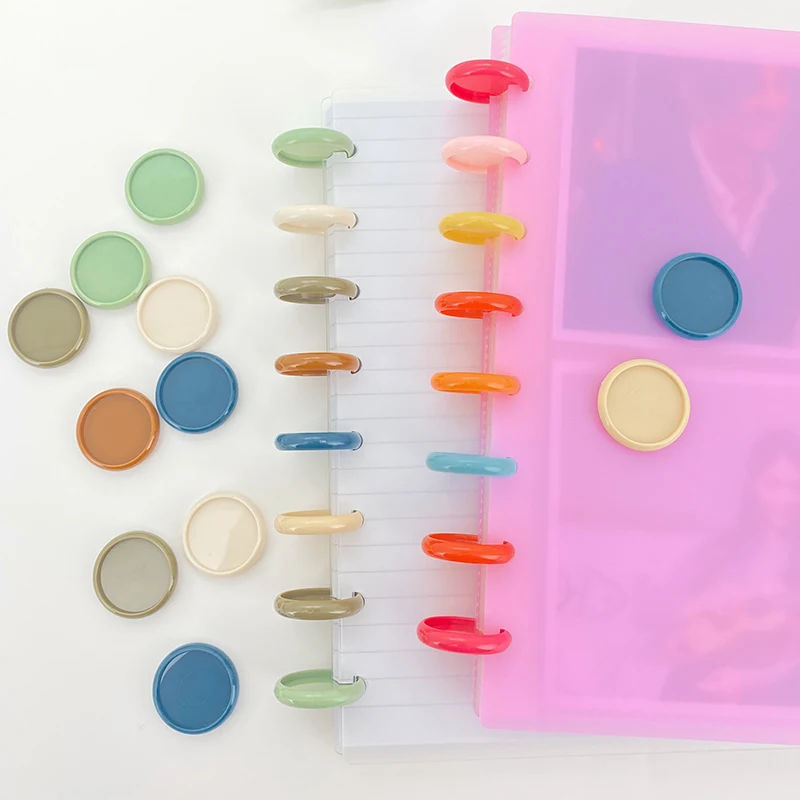 Plastic Binding Rings Metal Binder Ring Book Binding Supplies 12pcs 24mm Mushroom Hole Binder Ring Plastic Discs for Notebook and Journal Planner Plastic Ring Chest Binders Office Supplies