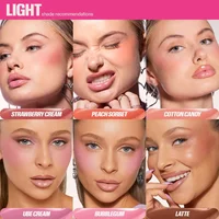Fard à joues liquide 6 couleurs effet soft glow, facile à appliquer, longue tenue, waterproof, avec applicateur éponge, gloss à lèvres, rare 3