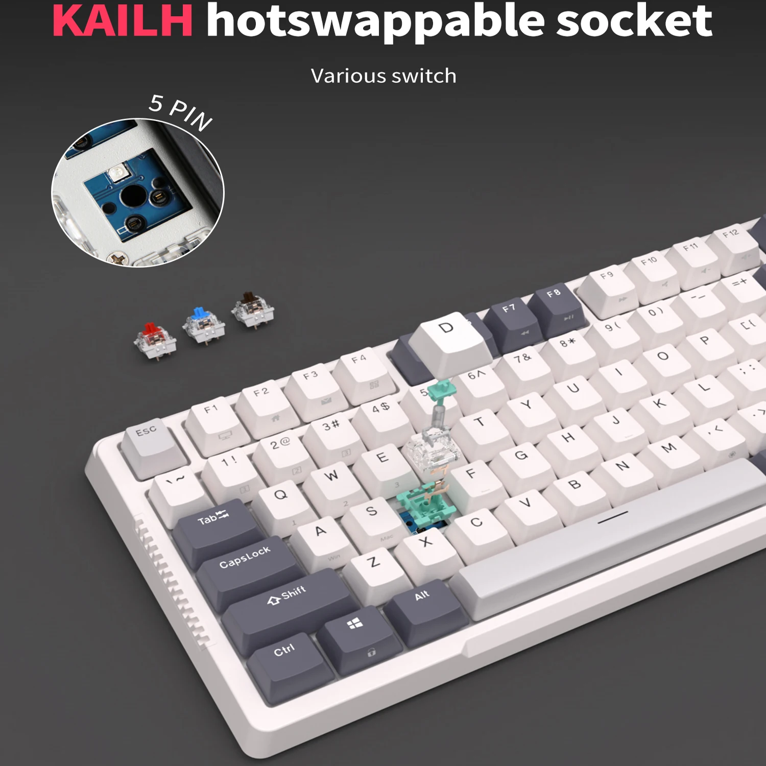 RK Royal Kludge H81 Gasket Structure Mechanical Keyboard 81 Key RGB Backlit Tri-mode 2.4G Wireless Bluetooth Gaming Keyboards