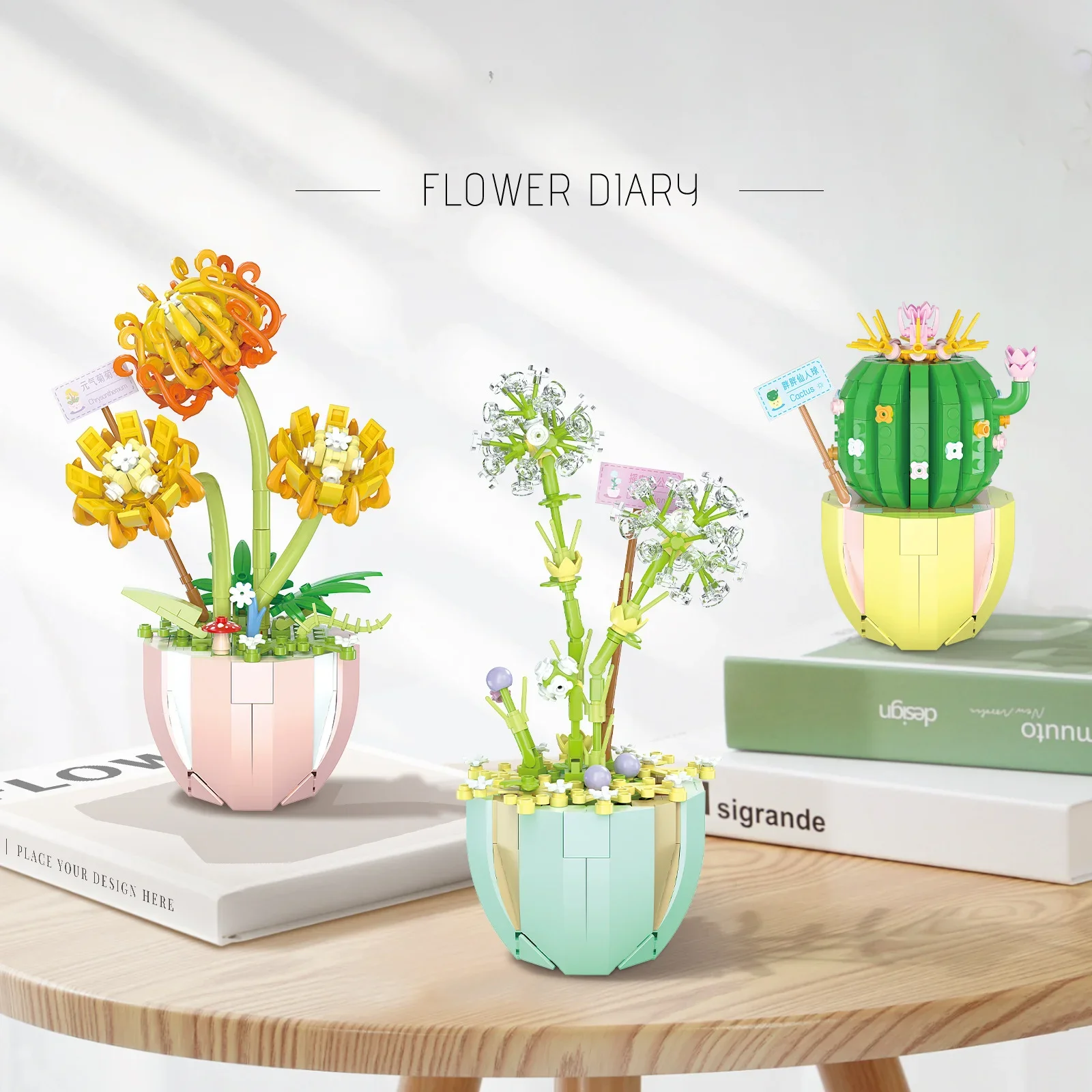 

Flower Bouquet Building Block Bricks DIY Flowers Toys Valentine's Day Desk Set Gift for Girls adults Kid Simulation Rose