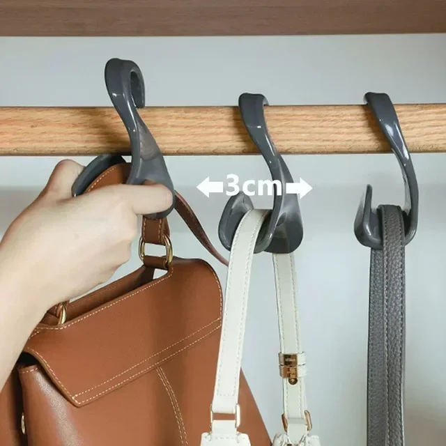 Cintre à crochet pour sac à main, support de rangement pour chapeau et écharpe, armoire, organisation T1, 5 pièces 5