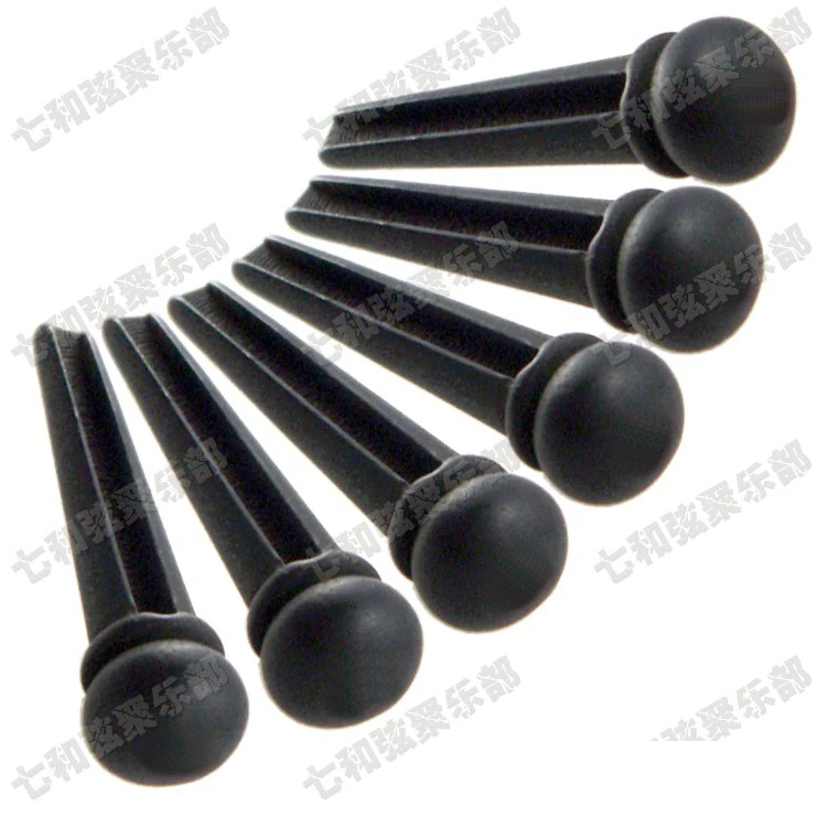 

A set of 6 Pcs Black Ebony Guitar Bridge Pins For Flok Acoustic guitar (Not Inlaid any dot) BK