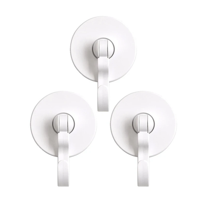 

18PCS Adhesive Ceiling And Wall Hooks - Round Swivel Spinning Turn 360°/180° No Drill Stick On Hook For Hanging