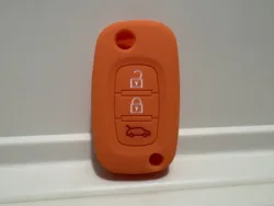 Silicone Rubber 3 - Button Car Key Case Cover (Orange)