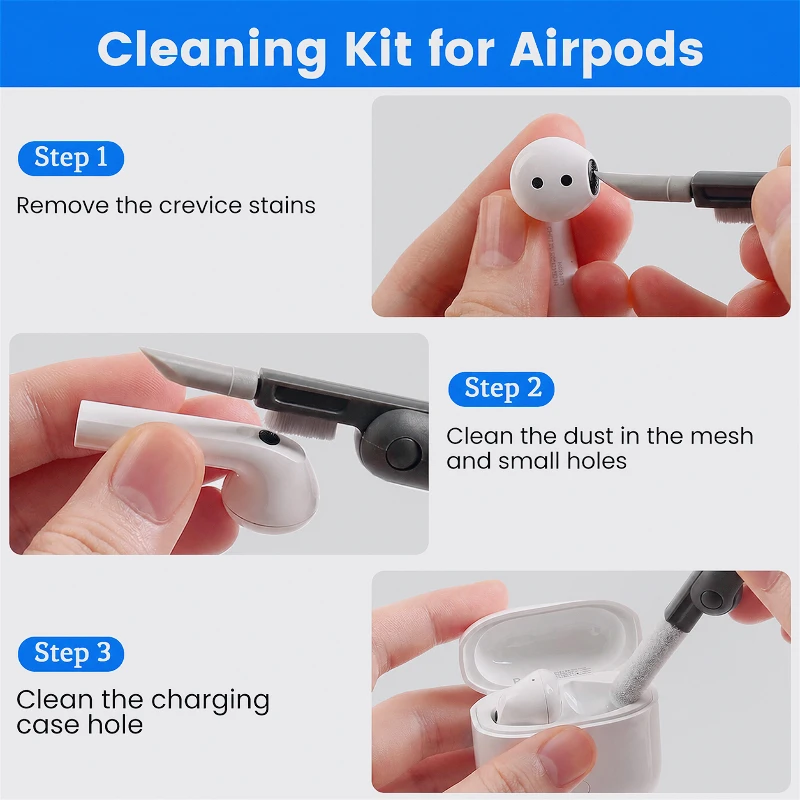 Portable 2oz Streak-Free Screen Cleaner Kit with Brush and Cloth