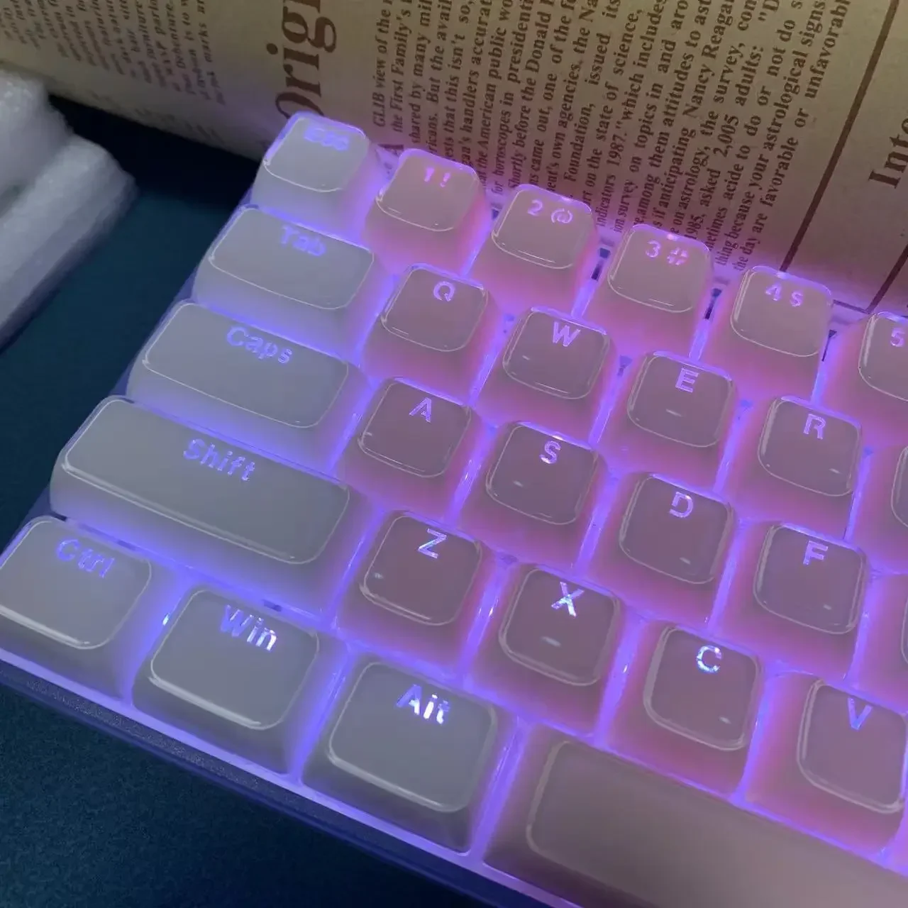 Keycaps para Teclado Mecânico Transparente Cereja Rosa Branco Faça Você Mesmo Retroiluminado Geléia Cristal Diy - Imagem 3