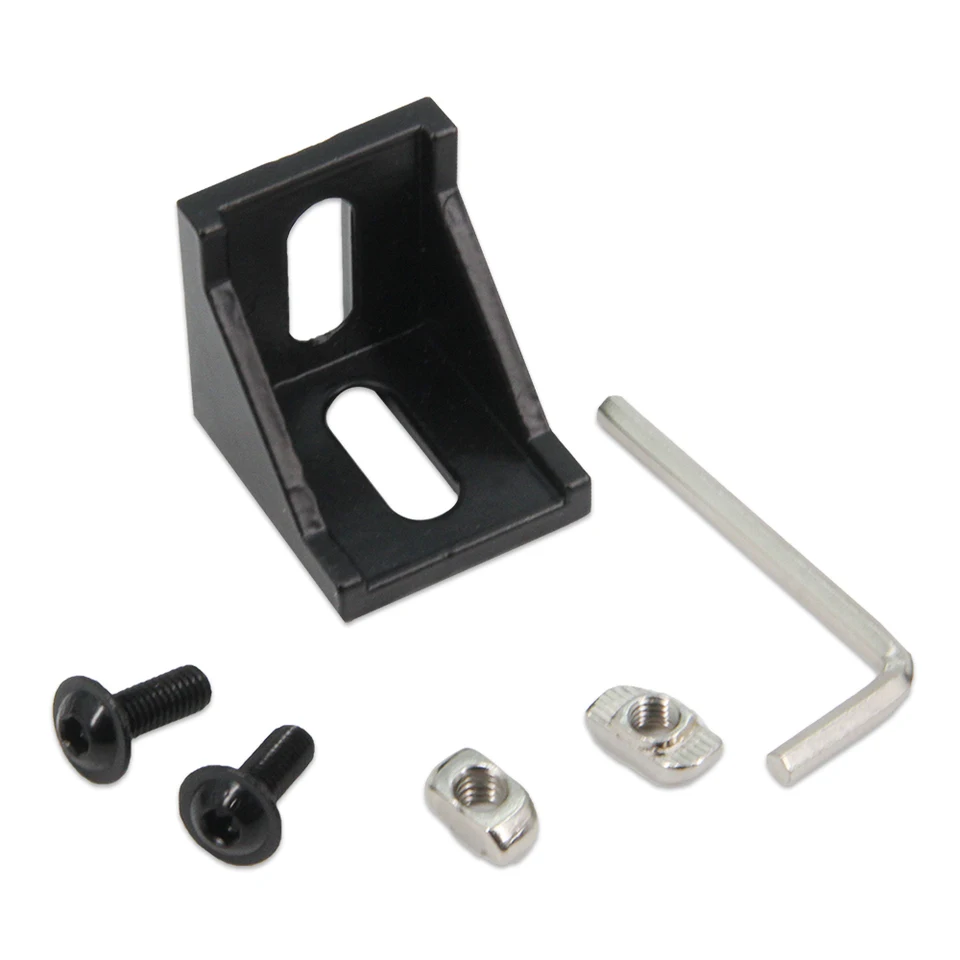 Befenybay 4 STKS Zwarte Hoek Sharp Hoek Beugel Connector voor 6mm Slot Aluminium Extrusie Profiel 2020 Serie (Hoek Hoek