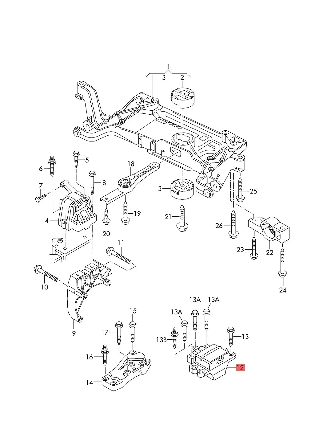 Hydraulic Engine Support Motor Transmission Gearbox Mount engine mount bracket for Audi Q3 RSQ3 TT for VW Tiguan 1.4 2.0 2.5 TFSI 2.0TDI