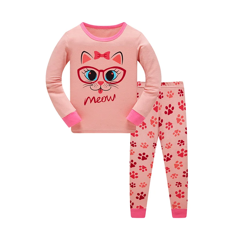 Kids Pajamas Sets Spring and Autumn Long Sleeve Cotton Animal Cartoon 2PCS 1-10Y kids pajamas set