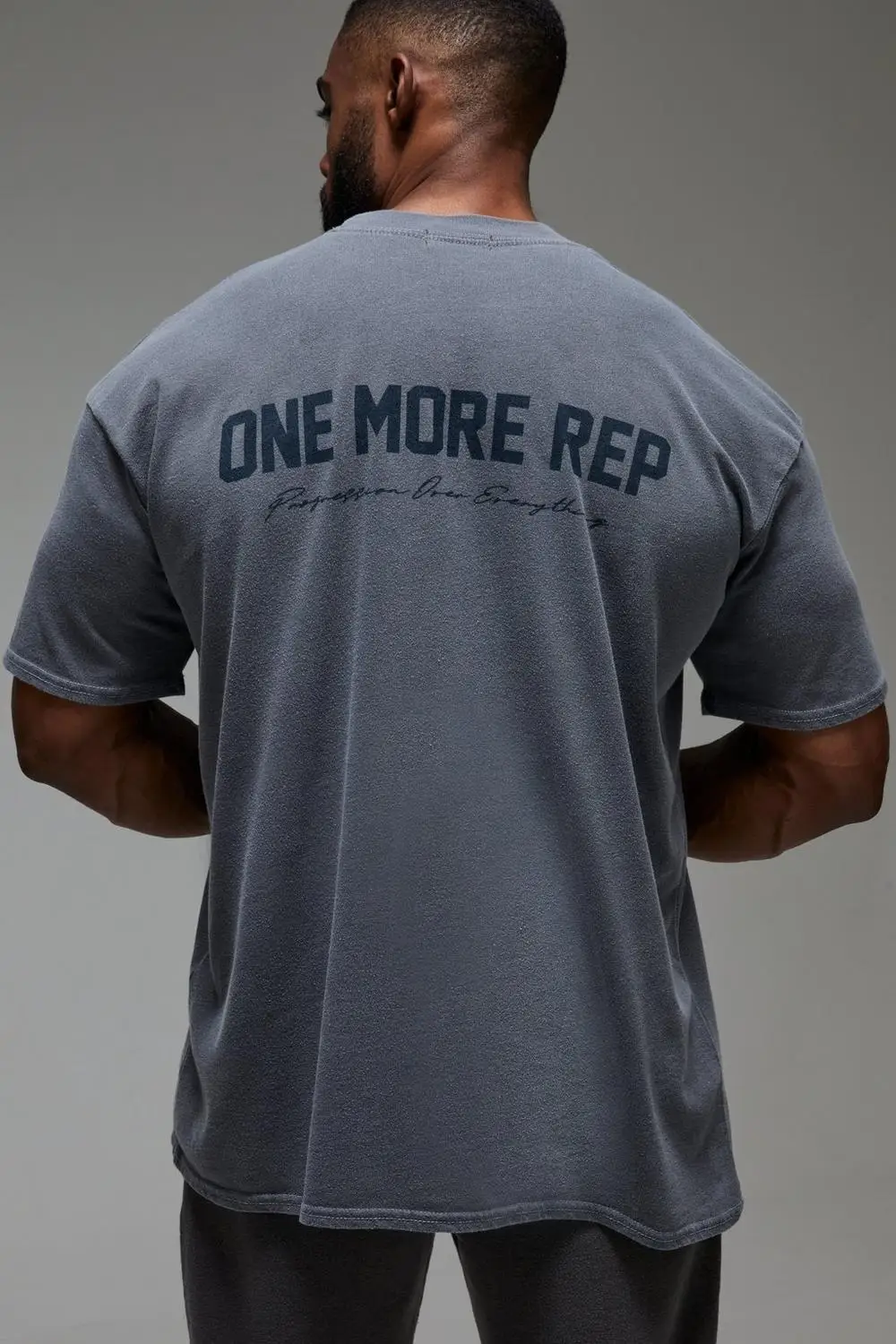 Man Active One More Rep Oversized Washed T-shirt Luxury Brand Great Chapter Embroidered Short Cotton Casual Loose Couple Tee 2