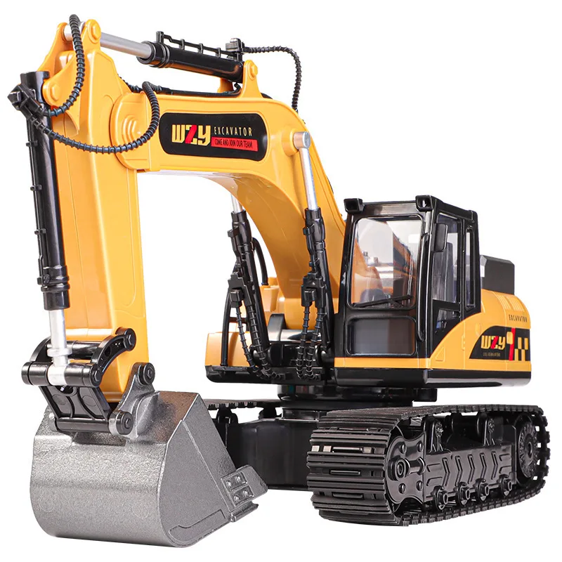 2.4g Remote Control Toys Alloy Simulated Sound And Lighting Excavator Bulldozer Engineering Vehicle Rc Trucks Gifts For Children 5