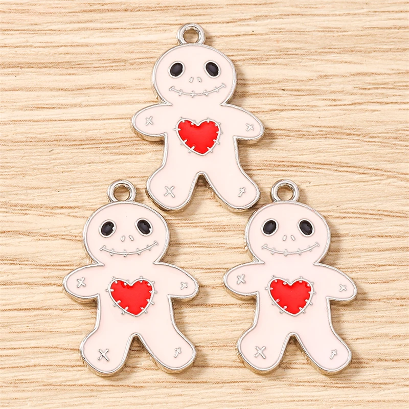 10 Stück 18 x 27 mm niedliche Emaille-Weihnachts-Lebkuchen-Charms-Anhänger für Schmuckherstellung, Halsketten, Ohrringe, DIY-Bastelzubehör ﻿ – Detail 10