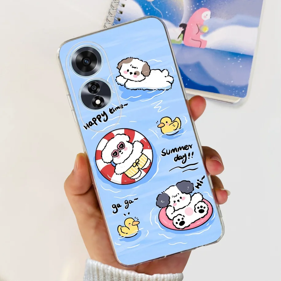 2024 New Stylish Flower Transparent Soft Silicone Slim Back Cover