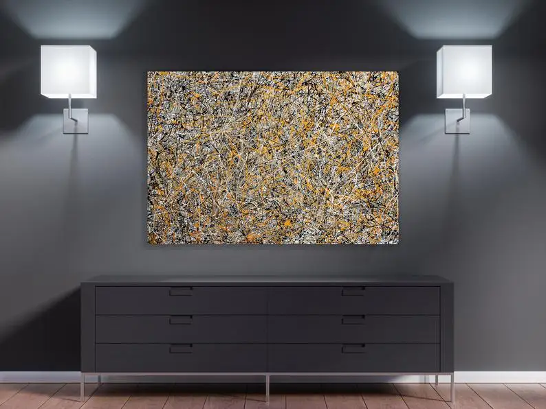 

Original Jackson Pollock inspired painting, Handpainted on canvas, large abstract modern wall art contemporary art free delivery