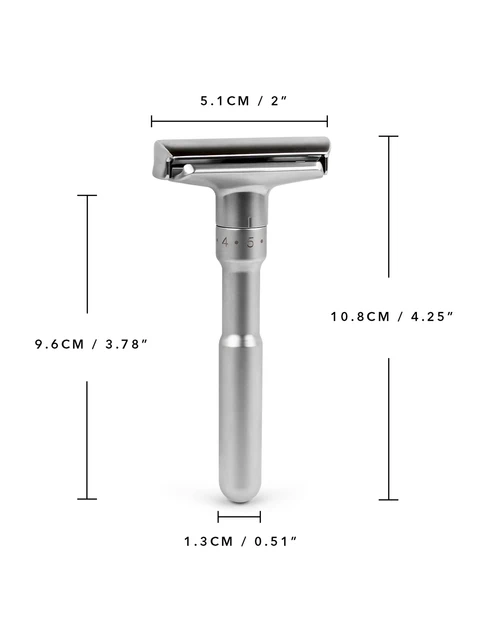 QSHAVE Adjustable Safety Razor Double Edge Classic Mens Shaving Mild to Aggressive 1-6 File Hair Removal Shaver it with 5 Blades 3